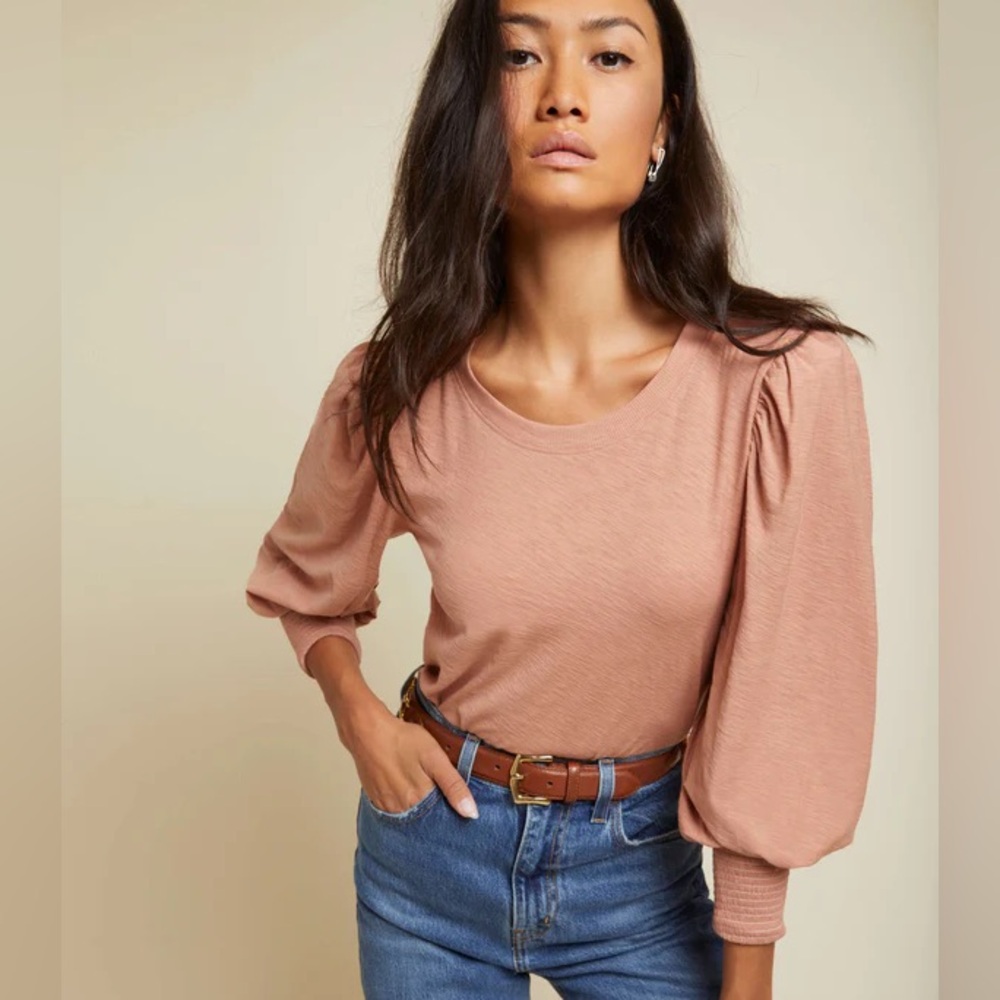 Nation LTD Loren Smocked Peasant Tee